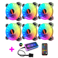 全城熱賣 - 酷月玉魄rgb風扇 12cm機箱風扇靜音幻彩發光臺式電腦靜音散熱風扇（6個玉魄RGB風扇+1套標準控制器）