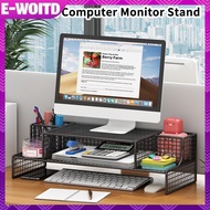 E-WOITD Computer Monitor Stand Elevated Hollow Cooling Laptop Ra Desktop Storage Holder Home Office 