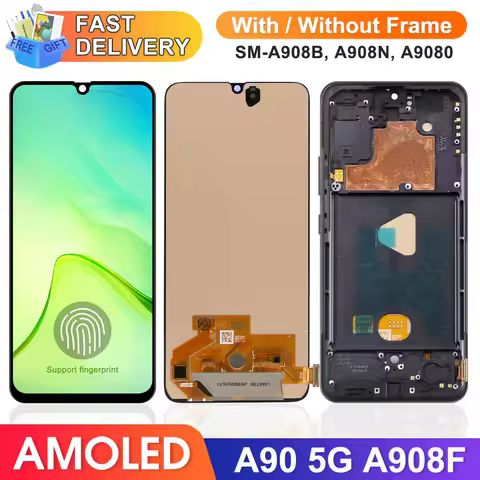 A90 5G AMOLED Screen Assembly, for Samsung Galaxy A90 5G A908B A9080 Lcd Display Digital Touch Scree