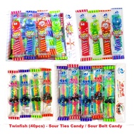 Twinfish (8g x 40pcs) - Sour Ties Candy / Sour Belt Candy