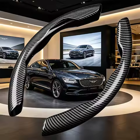 For Genesis G60 G70 G80 G90 GV60 GV70 GV80 GV90 GV100 Car Carbon Fiber Texture Steering Wheel Cover 