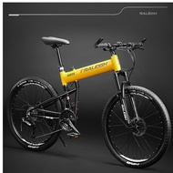 26 27.5 Inch Mountain Bike Folding Bike 27/30/33 Speed Aluminum Alloy Frame Suspension Fork Bicycle Disc Brake Cycling Bike