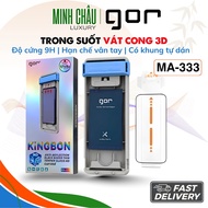 GOR MA-333 tempered glass with adhesive frame, 3D curved beveled, 9H hardness, thin, light and smoot