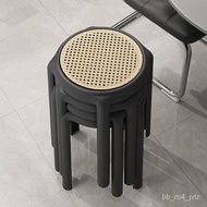 ‍🚢Dining Chair Rental Simple Stool Dining Table Imitation Restaurant Rental Medium-Ancient Plastic Household Rattan Can