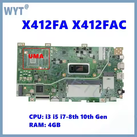 X412FA For ASUS Laptop Motherboard X412FA/FAC/FAG X412FJ X412FL/FLC/FLG A412F F412F K412F S412F V412