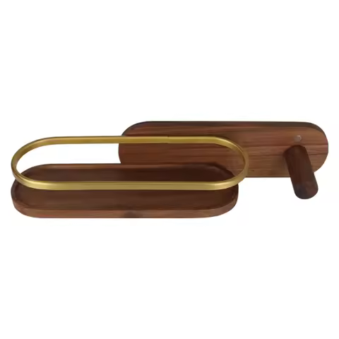 Hair Dryer Stand Holder for Dyson Supersonic, Magnetic Hair Dryer Display Rack Wood Bathroom Wall Mo
