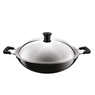 ku4023nj HOT - / Tefal Asian Chinese Wok With Stainless Steel Lid 40cm C52897