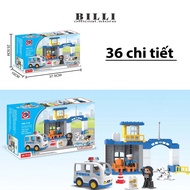 Lego Assembly Toy Model Police Car Model Duplo Large Bead Jigsaw Model For Boys And Girls