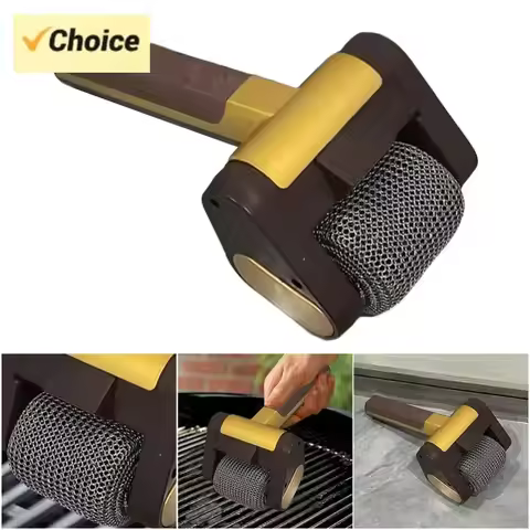 Rechargeable Electric Stainless Steel Roller Grill Cleaner Brush - Barbecue Cleaning Scrub Brush for
