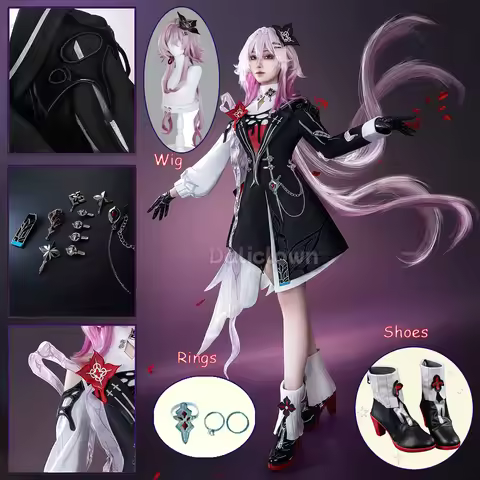 Evernight Cosplay HSR Honkai Star Rail March 7th Costume Boots Shoes Wig Anime Cosplay Dress Suit Pa