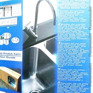 Kitchen Sink Kossai K12050B, bak cuci piring 2 lubang dalam stainless