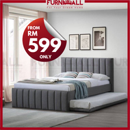 Furnimall Queen Size Divan Bed with Single Bed Pull Out Bed Strong Sturdy Katil Queen Katil tarik Fa