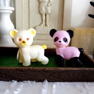 英國搪膠小熊熊貓公仔古老兒童娃娃玩具收藏擺設軟膠懷舊