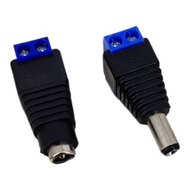 接線端子可選公頭或母頭5.5mm x 2.1mm DC Connector (M/F) DC頭電源插頭插座5.5 * 2.1mm DC母頭 適用於監控器攝像機12V電源介面免焊接 5.5mm*2.1m