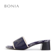 Bonia Dark Blue Monde Heeled Sandals | Kasut Sandal