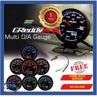 Greddy Meter 2In1 Gauge Meter- 3 Beradik Set Greddy Water Temp 6 Beradik Volt / RPM / Turbo /Vacuum