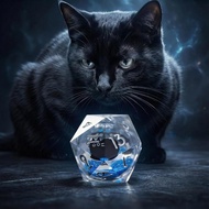 Liquid Core Dice,Cat DND Dice Set with Box,7Pcs Resin Dungeons Dragons D and D Dice, Sharp Edge Role