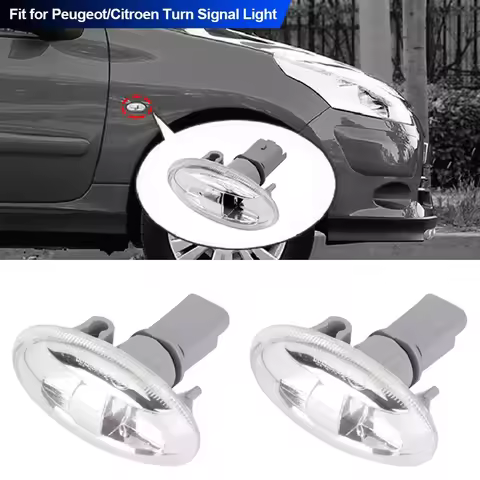 2Pcs 12V 55W Side Indicator Repeater Light Replace 6325.G3 Side Marker Light Side Turn Signal Lamp f