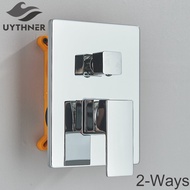 Uythner Brushed Golden Shower Faucet Mixing Valve 2-3 Ways Concealed Shower Valve Brass Control Valv