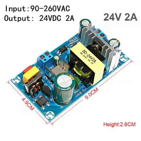 AC 90-260V to DC 24V 2A Power Supply Module 48W Power Supply Module Board Switch AC-DC Switch Power 