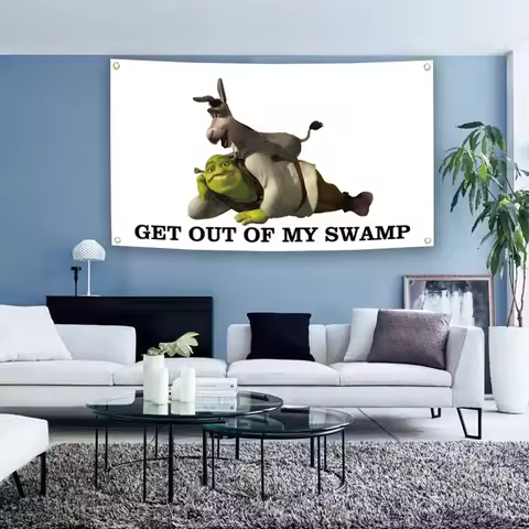 Get Out Of My Swamp Shr-ek Flag 3x5fts 2x3fts for College Dorm Living Room Home Decorations