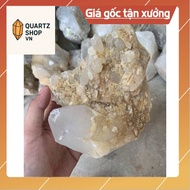 Original rough white quartz stone for home decoration, high energy purification 14cm, weight 1.2kg (