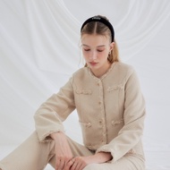 Briella Mary Blazer เสื้อคลุมผ้าทวิตโทนสีเบจ ให้ลุคเป็นทางการสวมใส่สบายแมทซ์กับชุดไหนก็รอด