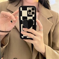 Irregular Lattice Heart Bracket iPhone13/12/11/X Series/8/7 Phone Case