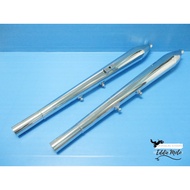 CHROME EXHAUST MUFFLER For HONDA CB175 CB175K K3 K4 K5 K6 K7 // Pipe Bm Style Double (Length 77 Cm.)