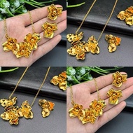 indian jewelleri set bangles indian indian necklace Cross-Border Hot Sale 24k Gold Flower Necklace E