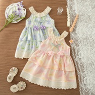 Summer New Baby Girl Floral Dress Beach Party Children'S Clothing (9 Months -4 Years Old)