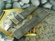 NOS 倉底 復古 HUGO BOSS 24MM 防鯊 鋼網 錶帶 連 24MM 摺叠錶扣 DEPLOYMENT BUCKLE
