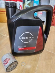 น้ำมันเครื่อง Nissan 0w-20+กรองแท้ สำหรับ March Almera แท้ศูนย์ ฟรีแหวน!!