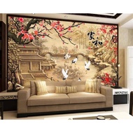 Custom wallpaper stickers, Chinese Style 3d Wallpaper | Photo Wallpaper Mural | Crane Wallpaper