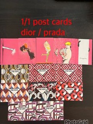 $1/1 post cards dior, prada