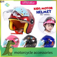 Akses motor ❧Helmet Motorcycle for Children Half Surface Safety Helmet for Kids Cartoon Designhelmet motor budakhelmet kanak-kanak✲