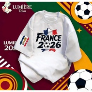 ShopLumière| 2026 World Cup Top Korean StyleWanita Oversized T-shirt French National Team Graphic De