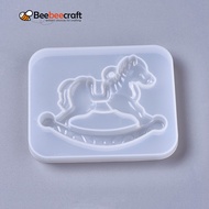 1pc Silicone Molds Resin Casting Molds For UV Resin Epoxy Resin Jewelry Making Rocking horses White 108x86x11.5mm
