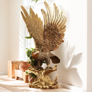 58cm Bronze Eagle Statue Bronze Eagle Sculpture Flying Eagle Animal Bronze Art Figurine For Home Dec