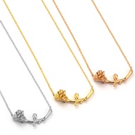 TN580 Very pretty rose branch titanium necklace