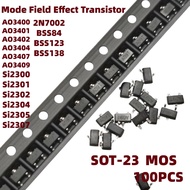 SMD MOSFET SOT-23 AO3400A AO3401A AO3402A AO3404A Si2300 Si2301 Si2302 Si2304 Si2305 Si2307 2N7002 B