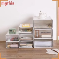 [MYTHIS] Office File Storage Box, Drawer Type Transparent Desktop Storage Box, Fashion Stack Combina