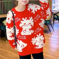 QC mongtogi sweater, long-sleeved knitted sweater with cute patterns, many designs, size 60-67kg.