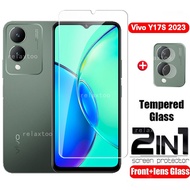 2IN1 Full Screen Protector Tempered Glass For Vivo Y17S Y17 S Vivo Y17S 2023 Tempered Film HD Clear 