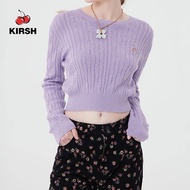 [KIRSH] SMALL CHERRY CABLE CROP KNIT |22AW |  Women knit top | Ladies knit top | Knit tops plus size | Knitted top | Korean style