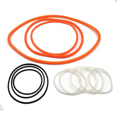 Red Rubber Roller Belt Black Sealing Ring Dentate Strip Conveyor Belt forJewelry Rotary Tumbler KT68