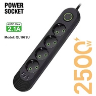 Stop Kontak contents 3 4-slot hole and USB Port EU Plug power Plug extension plug socket