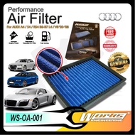 Works Engineering Drop In Air Filter Audi A4 S4 RS4 B6-B7 L4 V8 A5 Q5 A3 S3 1.8 2.0cc 2000-2014 Elem