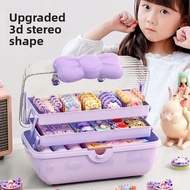 Adorable Butterfly Knot Macaron Pink Purple Girls Hair Accessories Guka Storage Box Desktop Organize