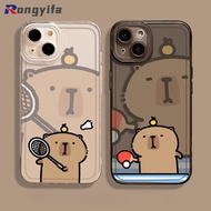 Cute Fur Capybara Clear Cover For Nothing Phone 2A 2 1 Meizu 21 Note 20 Pro Cartoon Phone Case Soft 